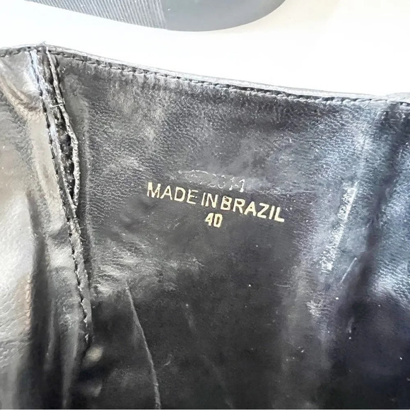 Vintage Giraffe Print Square Toe Boots Size 40 EU Hair on Hide Timeless Brazil - Picture 4 of 12